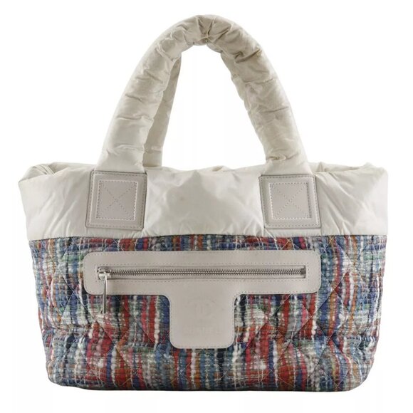 AUTHENTICITY GUARANTEED CHANEL Coco Cocoon Tote Small Handbag Tweed - Picture 1 of 8